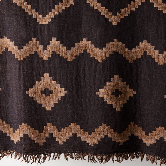 Wilfred Dimond Mosaic Triangle Black and Brown Scarf - Picture 3 of 6